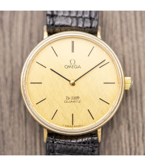 omega de ville mens gold quartz by year|Omega De Ville quartz vintage.